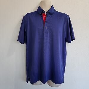 Greyson Mens M Golf Polo Shirt Micro Striped Short Sleeve Classic Button Down